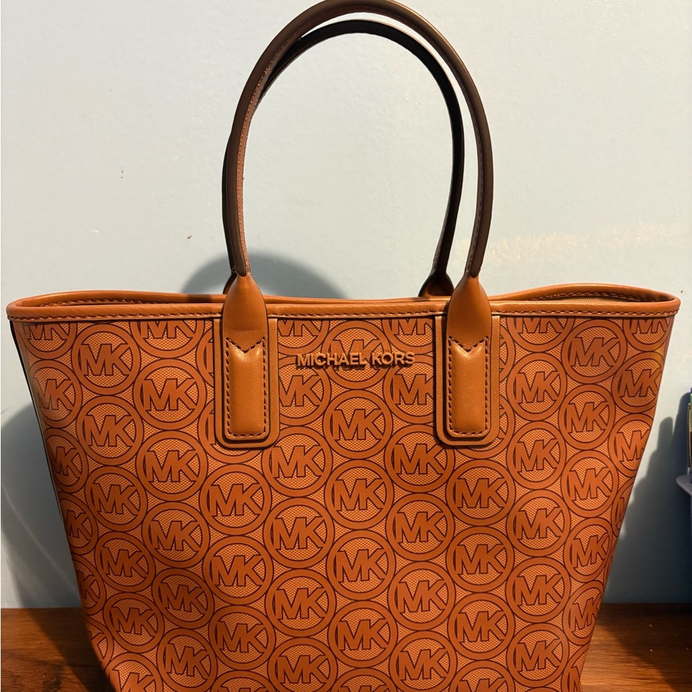 Michael Kors Tan Leather Tote with Embossed Design